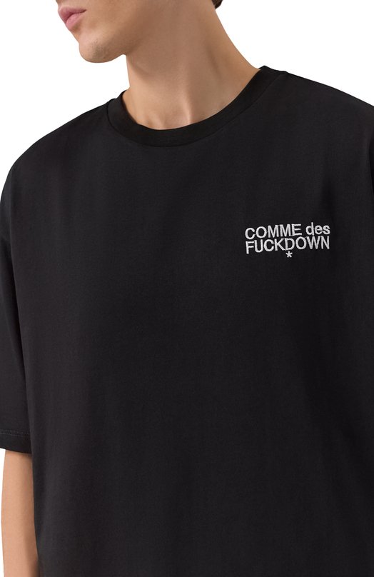 Хлопковая футболка Comme des Fuckdown CFABM01727 Чёрный  CFABM01727 Фото 5