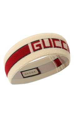 Женская повязка на голову GUCCI кремвого цвета, арт. 499681 3G086 | Фото 1 (Материал: Текстиль, Синтетический материал; Женское Кросс-КТ: Шапка-тюрбан; Нос: Не проставлено; Материал сплава: Проставлено)