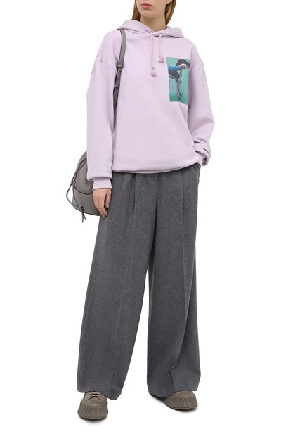 Хлопковое худи ACNE STUDIOS сиреневого цвета по цене 35400 руб., арт. AI0066, фото 2 Хлопковое худи ACNE STUDIOS, арт. AI0066, фото 2