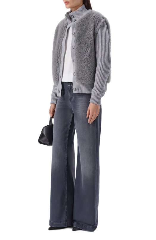 Комбинированный кардиган Gran Sasso 13225/12885 Серый  13225/12885 Фото 2