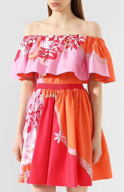 Хлопковое платье EMILIO PUCCI разноцветного цвета по цене 143500 руб., арт. 0ERG45/0E862, фото 3 Хлопковое платье EMILIO PUCCI, арт. 0ERG45/0E862, фото 3