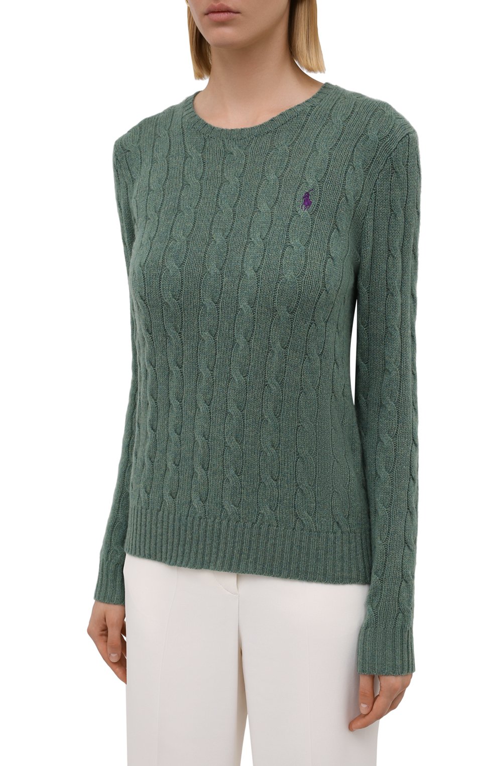 Шерстяной пуловер POLO RALPH LAUREN зеленого цвета по цене 21800 руб., арт. 211525764, фото 3 Шерстяной пуловер POLO RALPH LAUREN, арт. 211525764, фото 3