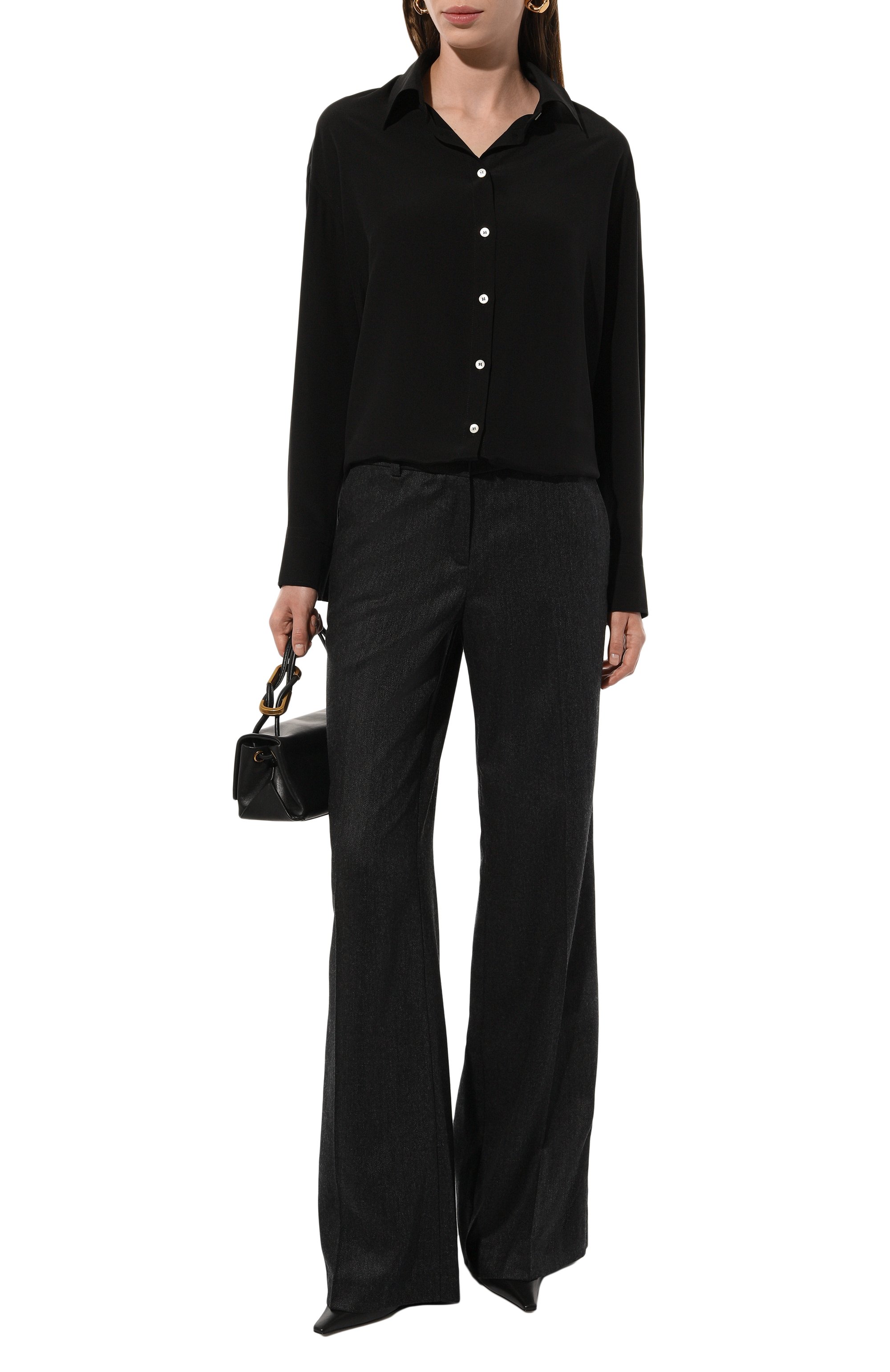 Шелковая рубашка NOBLE&BRULEE черного цвета по цене 76000 руб., арт. NB/001NB/270624/3992, фото 2 Шелковая рубашка NOBLE&BRULEE, арт. NB/001NB/270624/3992, фото 2