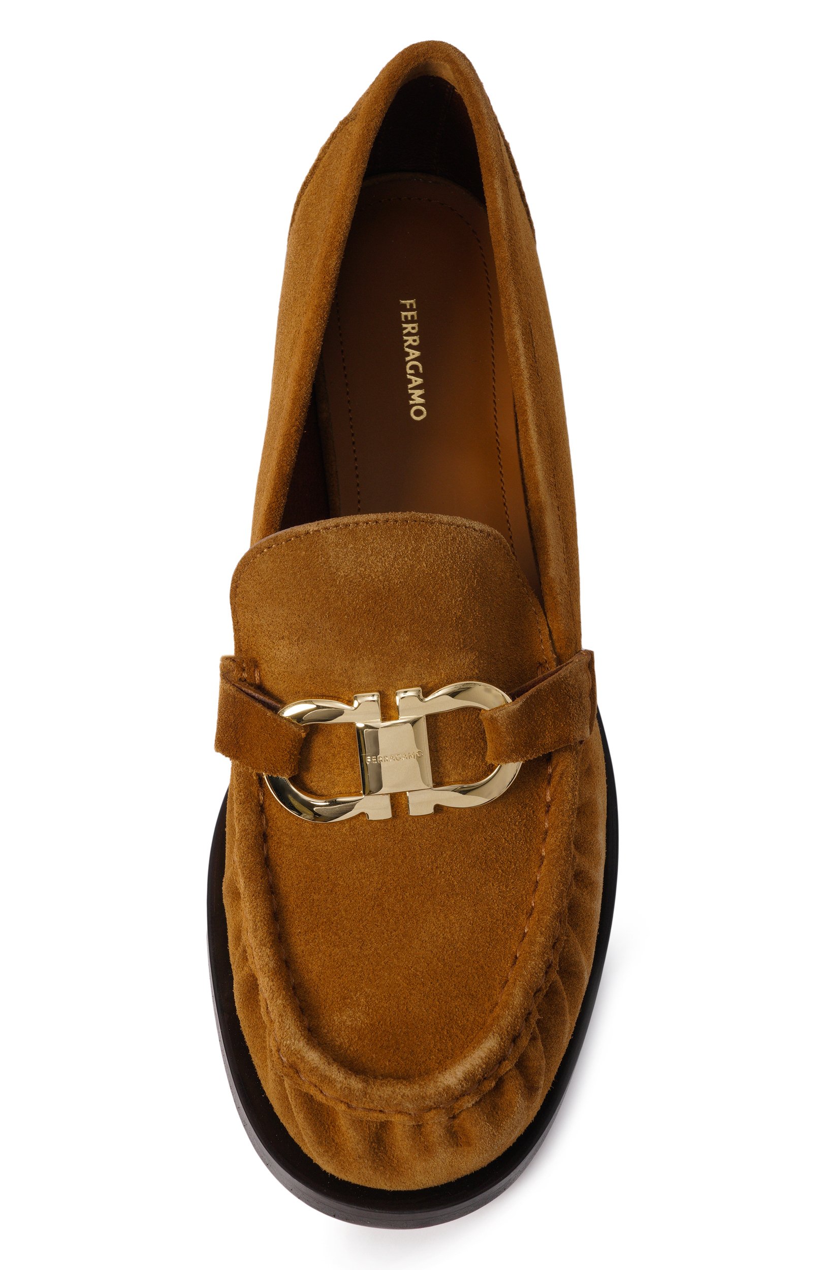 Замшевые лоферы gancini FERRAGAMO коричневого цвета по цене 99050 руб., арт. 01L927/795384, фото 6 Замшевые лоферы gancini FERRAGAMO, арт. 01L927/795384, фото 6