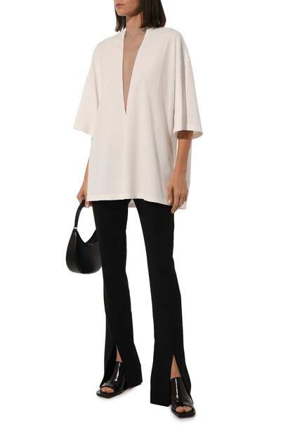 Хлопковая футболка MM6 кремового цвета по цене 34750 руб., арт. S52GC0288/S23962, фото 2 Хлопковая футболка MM6, арт. S52GC0288/S23962, фото 2