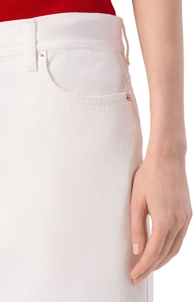 Джинсовая юбка LOULOU DE SAISON белого цвета по цене 34950 руб., арт. R0NA LDS, фото 5 Джинсовая юбка LOULOU DE SAISON, арт. R0NA LDS, фото 5