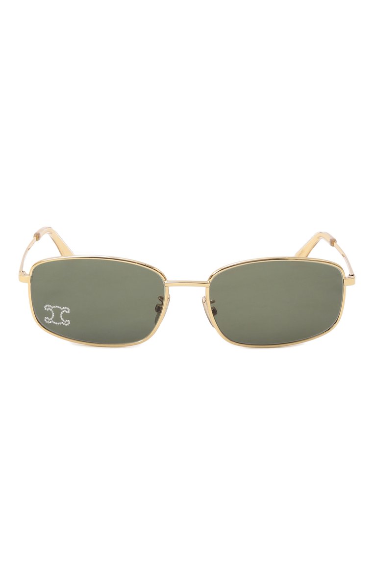 Женские солнцезащитные очки CELINE EYEWEAR зеленого цвета, арт. CL40285U 30N | Фото 3 (Региональные ограничения белый список (Axapta Mercury): Не проставлено; Нос: Не проставлено; Тип очков: С/з; Материал: Металл; Оптика Гендер: оптика-женское; Очки форма: Прямоугольные)