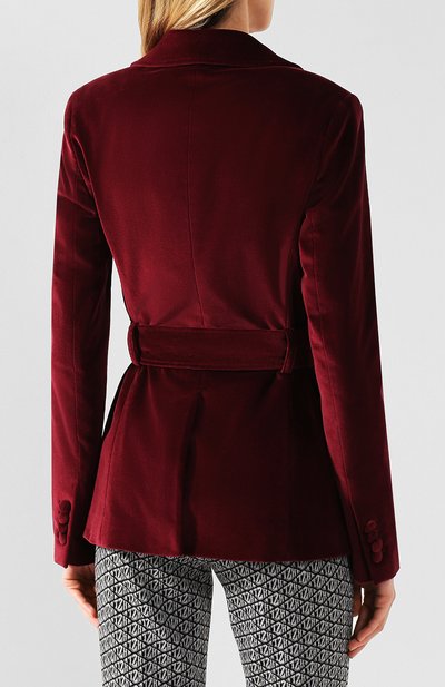 Бархатный жакет TOMMY Х ZENDAYA бордового цвета по цене 30990 руб., арт. WW0WW26103, фото 4 Бархатный жакет TOMMY Х ZENDAYA, арт. WW0WW26103, фото 4