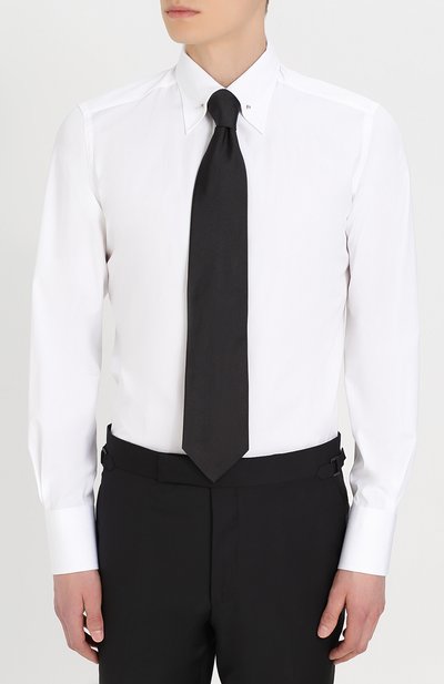 Хлопковая сорочка с булавкой на воротнике TOM FORD, арт. 2FT000/94S3JA, фото 4