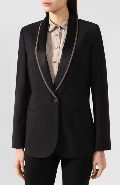 Шерстяной жакет BRUNELLO CUCINELLI черного цвета по цене 299500 руб., арт. M0W078474, фото 3 Шерстяной жакет BRUNELLO CUCINELLI, арт. M0W078474, фото 3