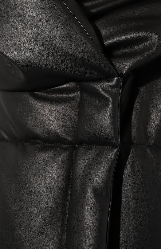 Пуховый жилет из экокожи GOEN.J Чёрный, фото 5