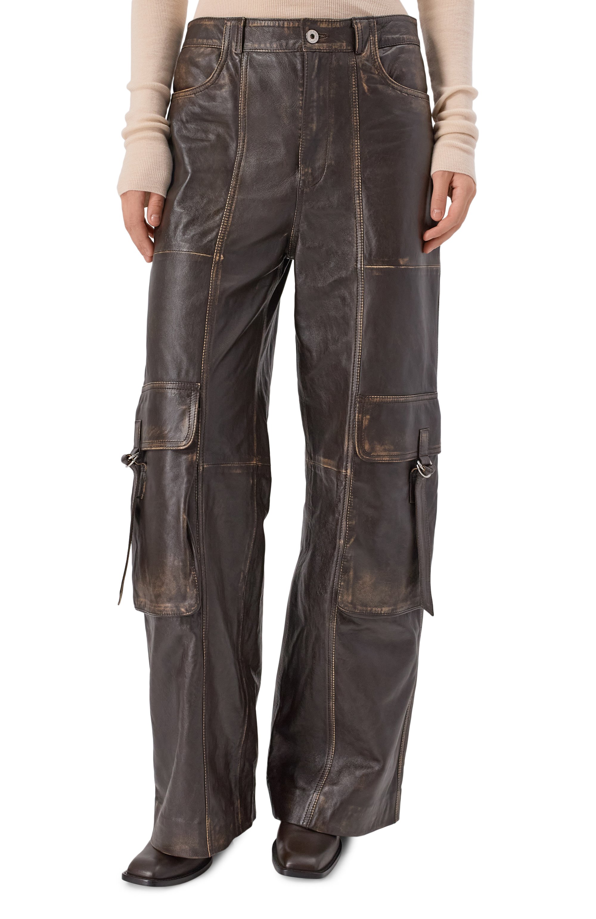 Кожаные брюки-карго HALFBOY, арт. HF251WL007, фото 3