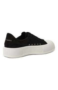 Мужские текстильные кеды deck plimsoll ALEXANDER MCQUEEN черно-белого цвета, арт. 707680/W4MV7 | Фото 5 (Материал внутренний: Натуральная кожа, Текстиль; Материал внешний: Текстиль; Подошва: Массивная; Стили: Классический; Материал утеплителя: Без утеплителя; Кросс-КТ: Низкие)