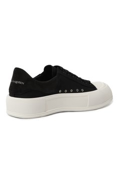 Мужские текстильные кеды deck plimsoll ALEXANDER MCQUEEN черно-белого цвета, арт. 707680/W4MV7 | Фото 5 (Материал внешний: Текстиль; Материал внутренний: Натуральная кожа, Текстиль; Материал сплава: Проставлено; Стили: Классический; Материал утеплителя: Без утеплителя; Подошва: Массивная; Драгоценные камни: Проставлено)