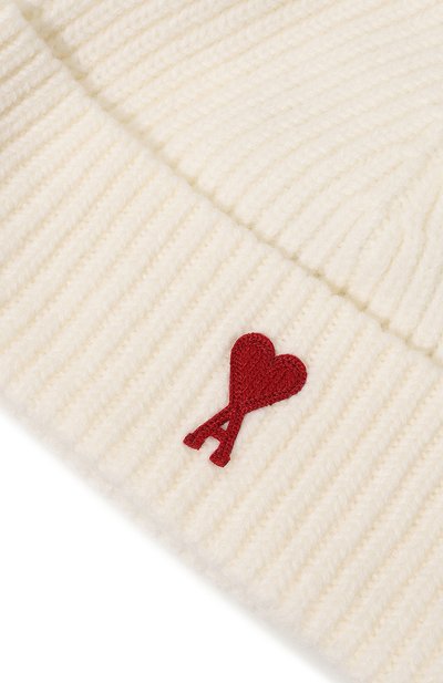 Шерстяная шапка AMI белого цвета по цене 13800 руб., арт. BFUHA106/018, фото 3 Шерстяная шапка AMI, арт. BFUHA106/018, фото 3