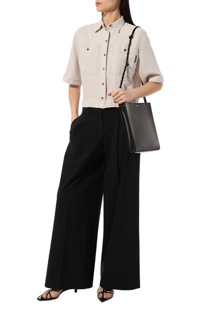 Женская рубашка изо льна и хлопка BRUNELLO CUCINELLI, арт. MD698B1304