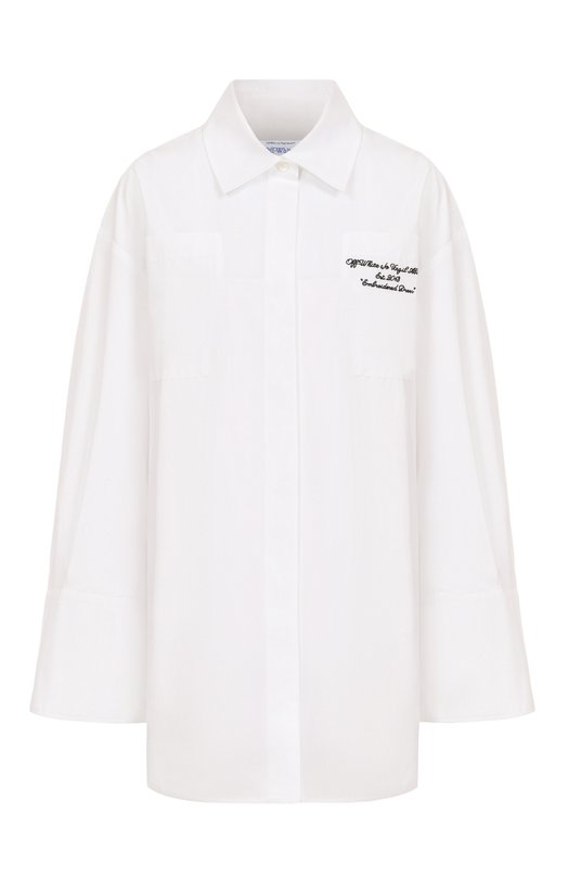 Хлопковое платье-рубашка Off-White 0WDG009S25FAB0010110 Белый 0WDG009S25FAB0010110
