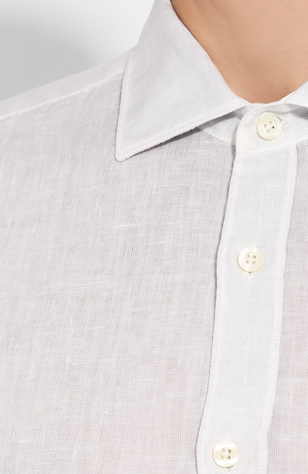 Льняная рубашка 120% LINO светло-серого цвета по цене 20750 руб., арт. R0M1311/B317/S00, фото 5 Льняная рубашка 120% LINO, арт. R0M1311/B317/S00, фото 5