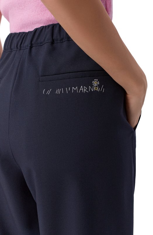 Шерстяные брюки Marni PAMA0482S3/UTW839 Синий  PAMA0482S3/UTW839 Фото 5