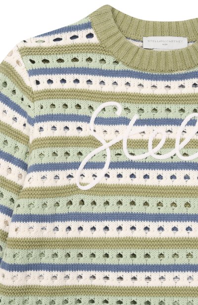 Хлопковый пуловер STELLA MCCARTNEY светло-зеленого цвета по цене 23800 руб., арт. TY9A40, фото 3 Хлопковый пуловер STELLA MCCARTNEY, арт. TY9A40, фото 3