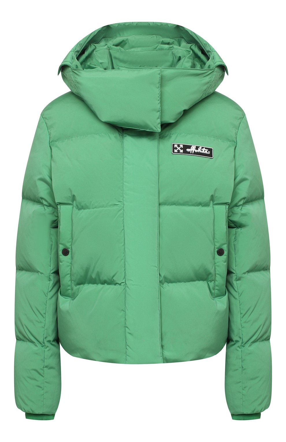 Пуховая куртка OFF-WHITE зеленого цвета по цене 136000 руб., арт. 0WEA213E20FAB0015501, фото 1 Пуховая куртка OFF-WHITE, арт. 0WEA213E20FAB0015501, фото 1