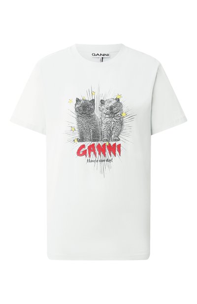 Женская хлопковая футболка GANNI, арт. T4165