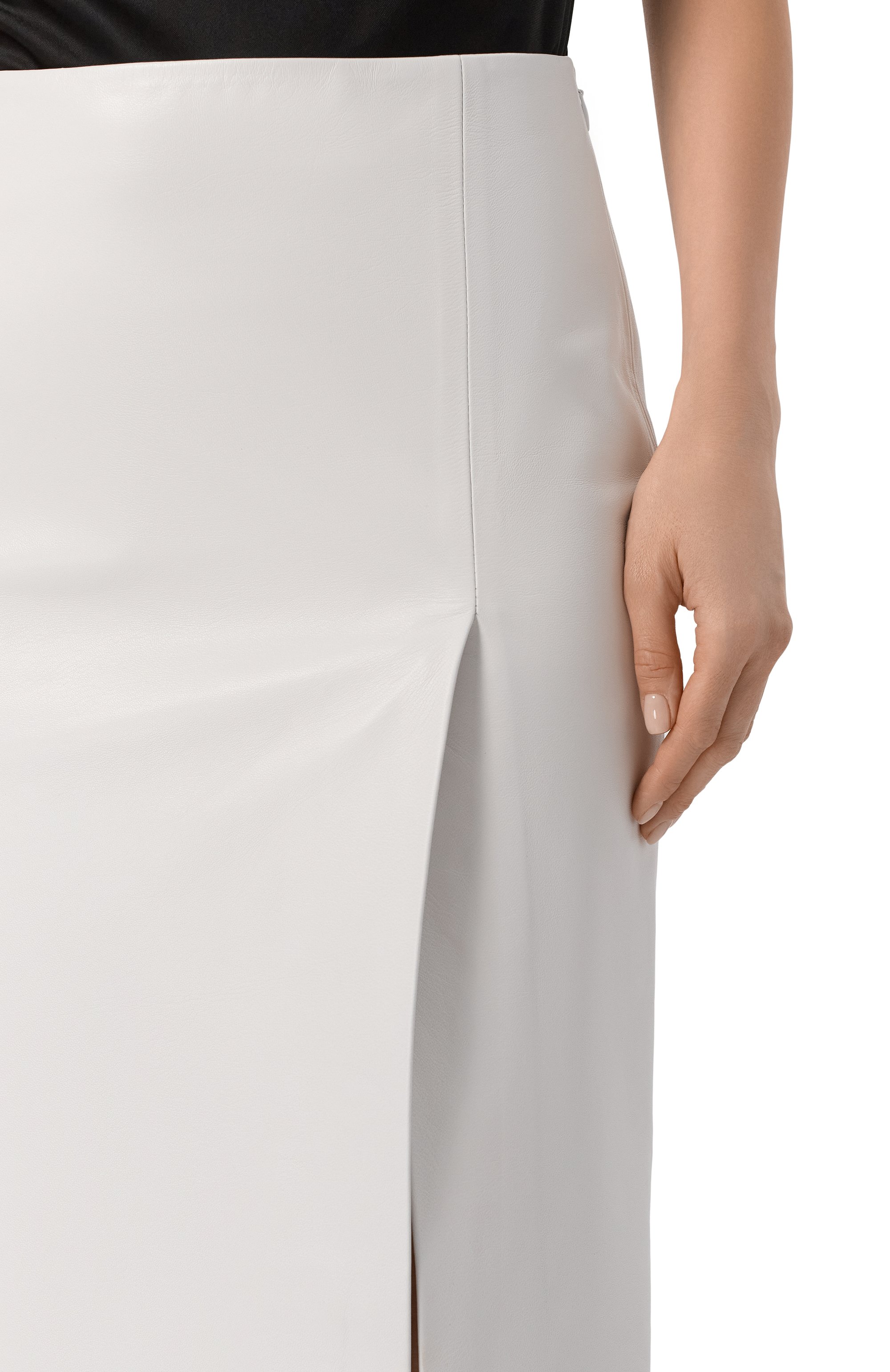 Кожаная юбка SASHAVERSE белого цвета по цене 110700 руб., арт. SKLT016/LEATHER.100/SS25, фото 5 Кожаная юбка SASHAVERSE, арт. SKLT016/LEATHER.100/SS25, фото 5