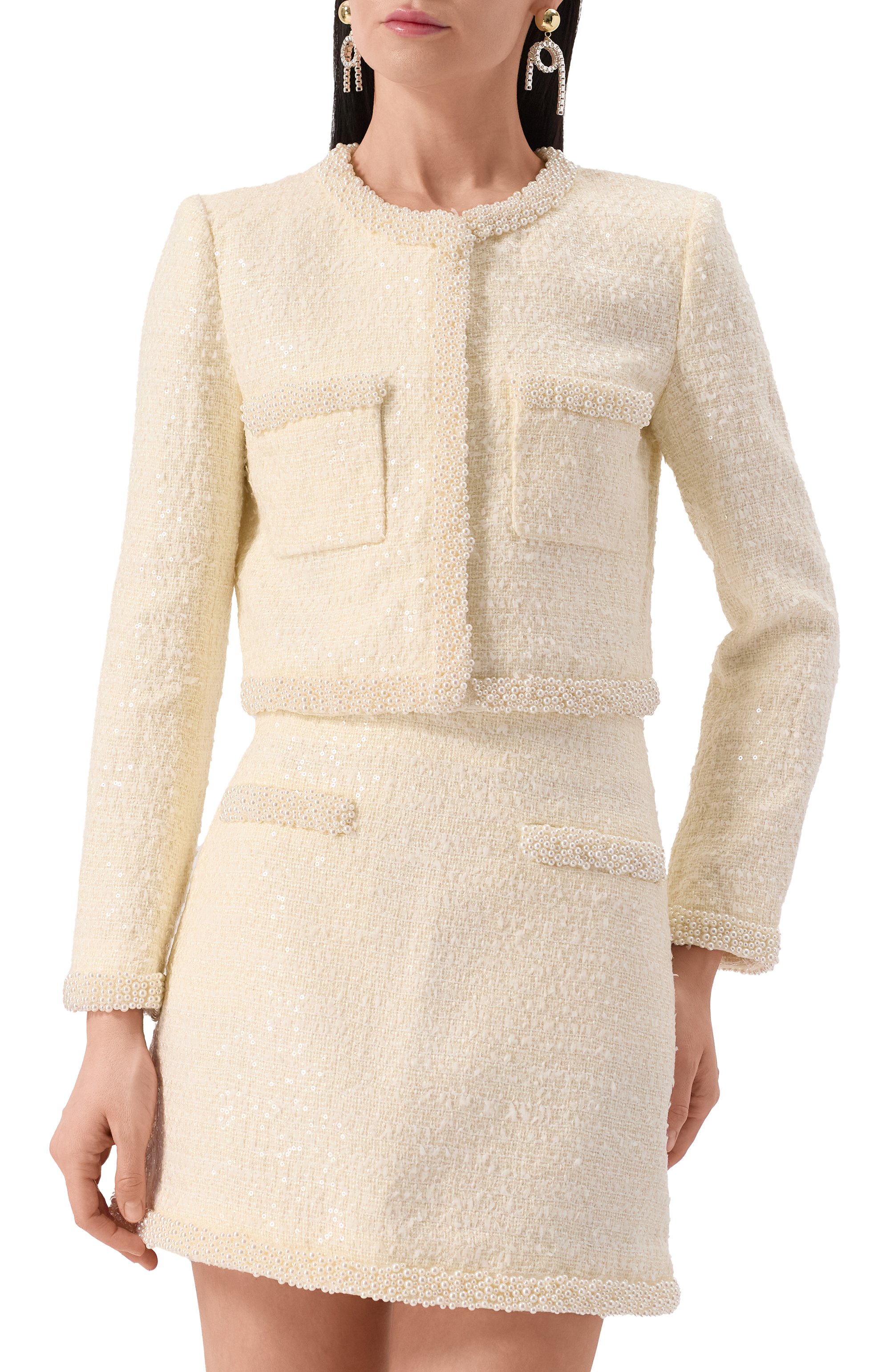 Твидовый жакет SELF-PORTRAIT, арт. RS25164JC, фото 3