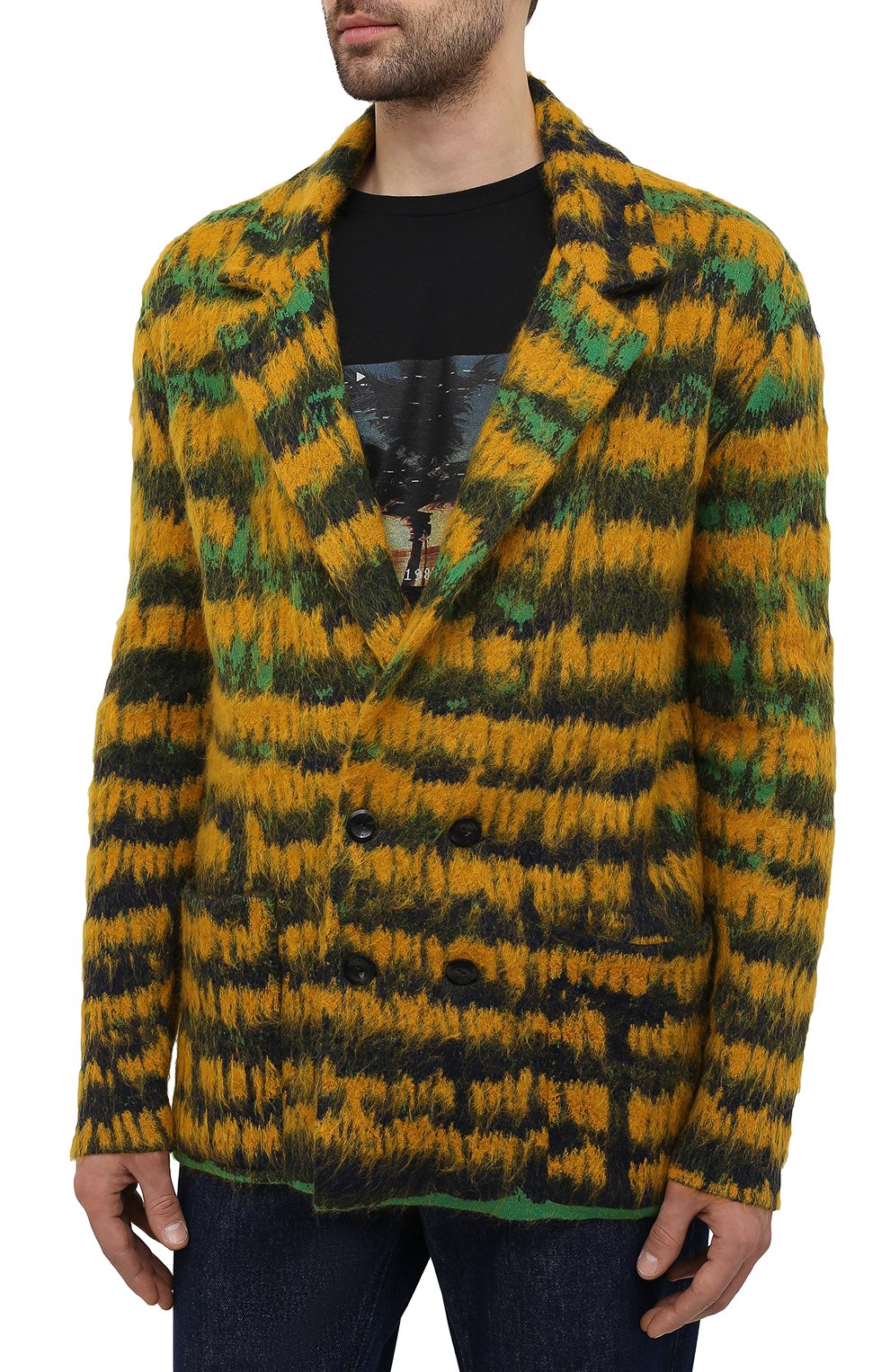 Кардиган SAINT LAURENT разноцветного цвета по цене 240500 руб., арт. 645780/YAWS2, фото 3 Кардиган SAINT LAURENT, арт. 645780/YAWS2, фото 3