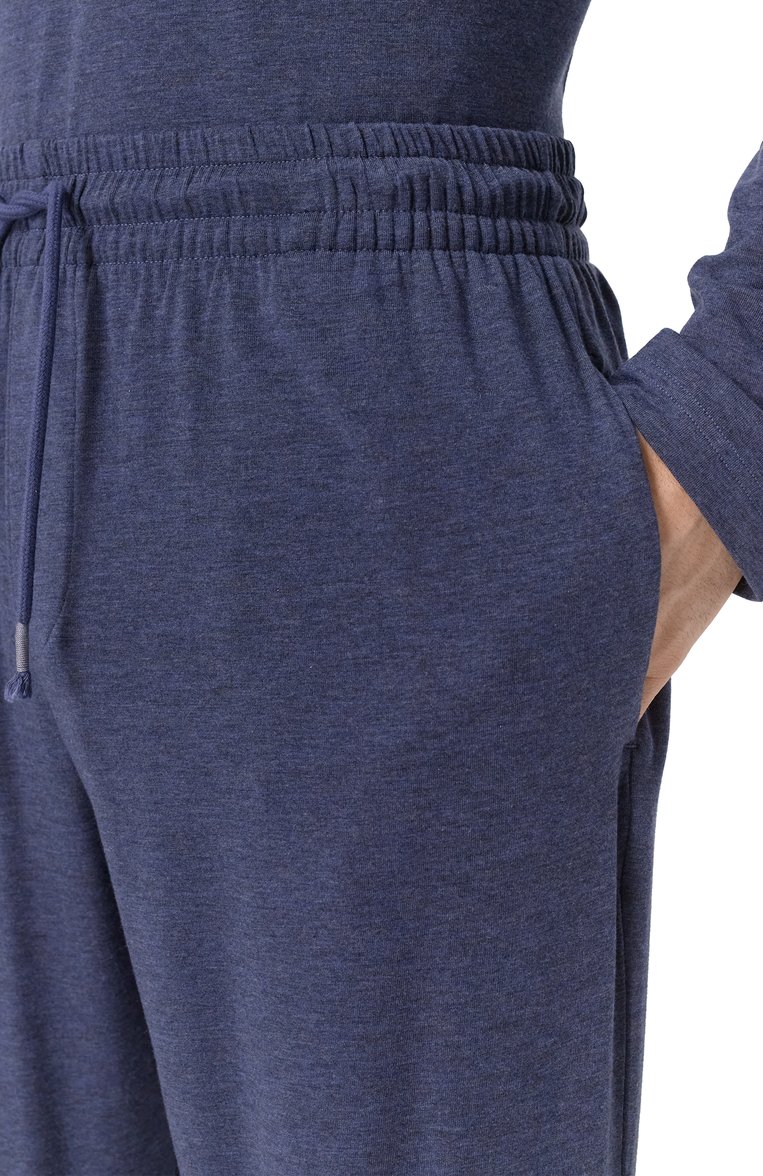 Мужские домашние брюки ZIMMERLI темно-синего цвета, арт. 8010-47009 | Фото 5 (Длина (брюки, джинсы): Стандартные; Кросс-КТ: домашняя одежда; Материал внешний: Вискоза; Автоматизация ТО: Проставлено; Автоматизация состава: Проставлено)