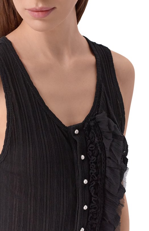 Хлопковая майка Ann Demeulemeester B0013947/FA736 Чёрный  B0013947/FA736 Фото 5