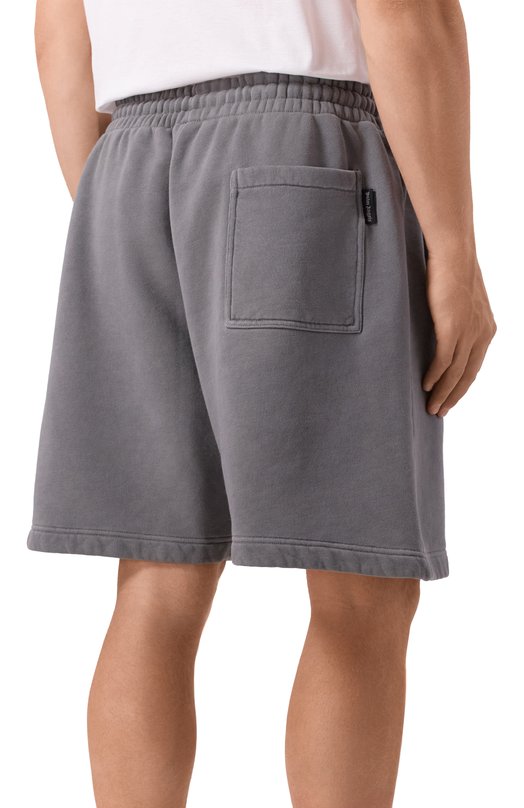 Хлопковые шорты Palm Angels PMCI019F25FLE001 Серый  PMCI019F25FLE001 Фото 4