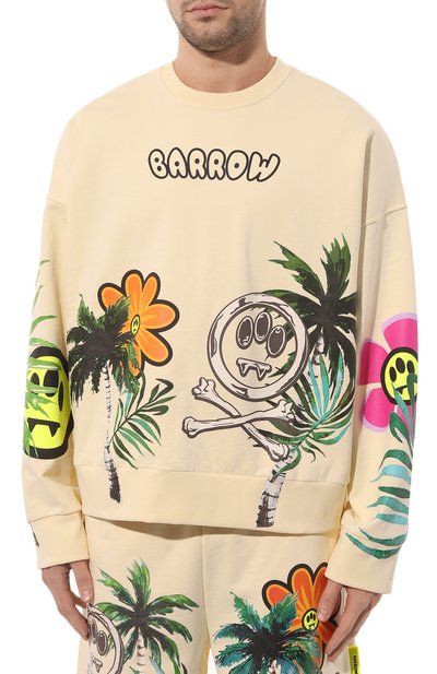 Хлопковый свитшот BARROW кремового цвета по цене 35800 руб., арт. 034085, фото 3 Хлопковый свитшот BARROW, арт. 034085, фото 3