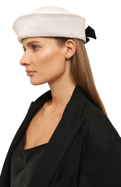 Шляпа из хлопка и шелка VIVETTA белого цвета по цене 21750 руб., арт. V2M/7111/6972, фото 2 Шляпа из хлопка и шелка VIVETTA, арт. V2M/7111/6972, фото 2
