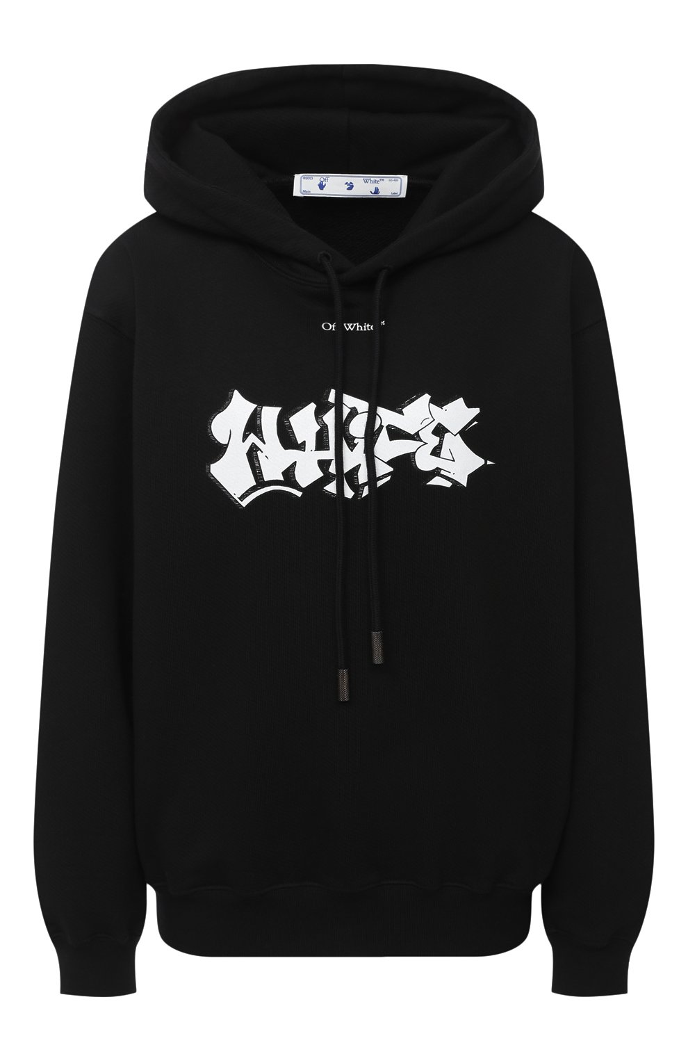 Хлопковое худи OFF-WHITE черного цвета по цене 59850 руб., арт. 0WBB032F20JER0011001, фото 1 Хлопковое худи OFF-WHITE, арт. 0WBB032F20JER0011001, фото 1