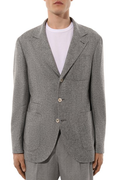 Пиджак из шерсти и шелка BRUNELLO CUCINELLI, арт. MY4527BND, фото 4