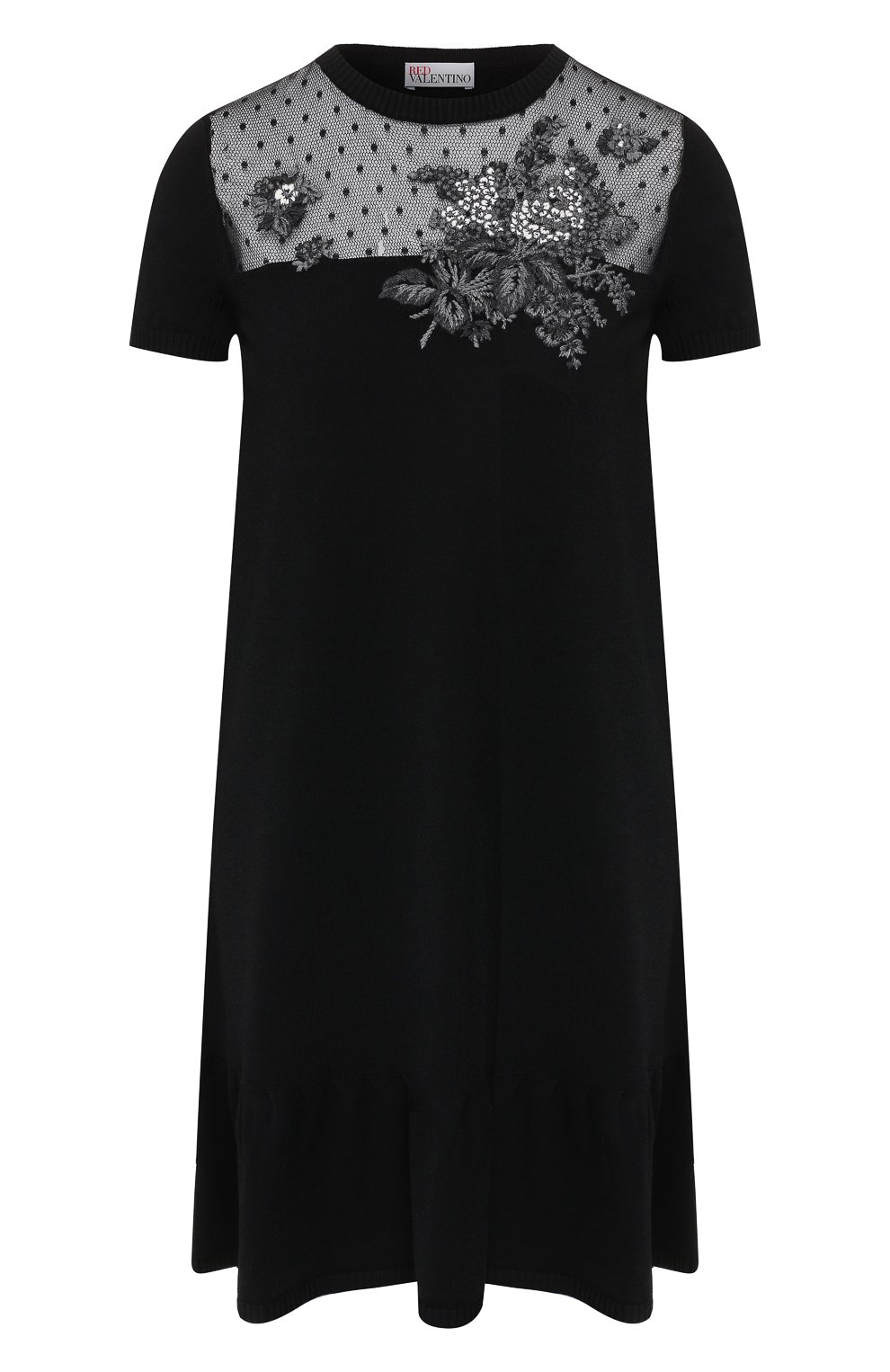 Платье из вискозы REDVALENTINO черного цвета по цене 52050 руб., арт. SR0KDB00/4MH, фото 1 Платье из вискозы REDVALENTINO, арт. SR0KDB00/4MH, фото 1
