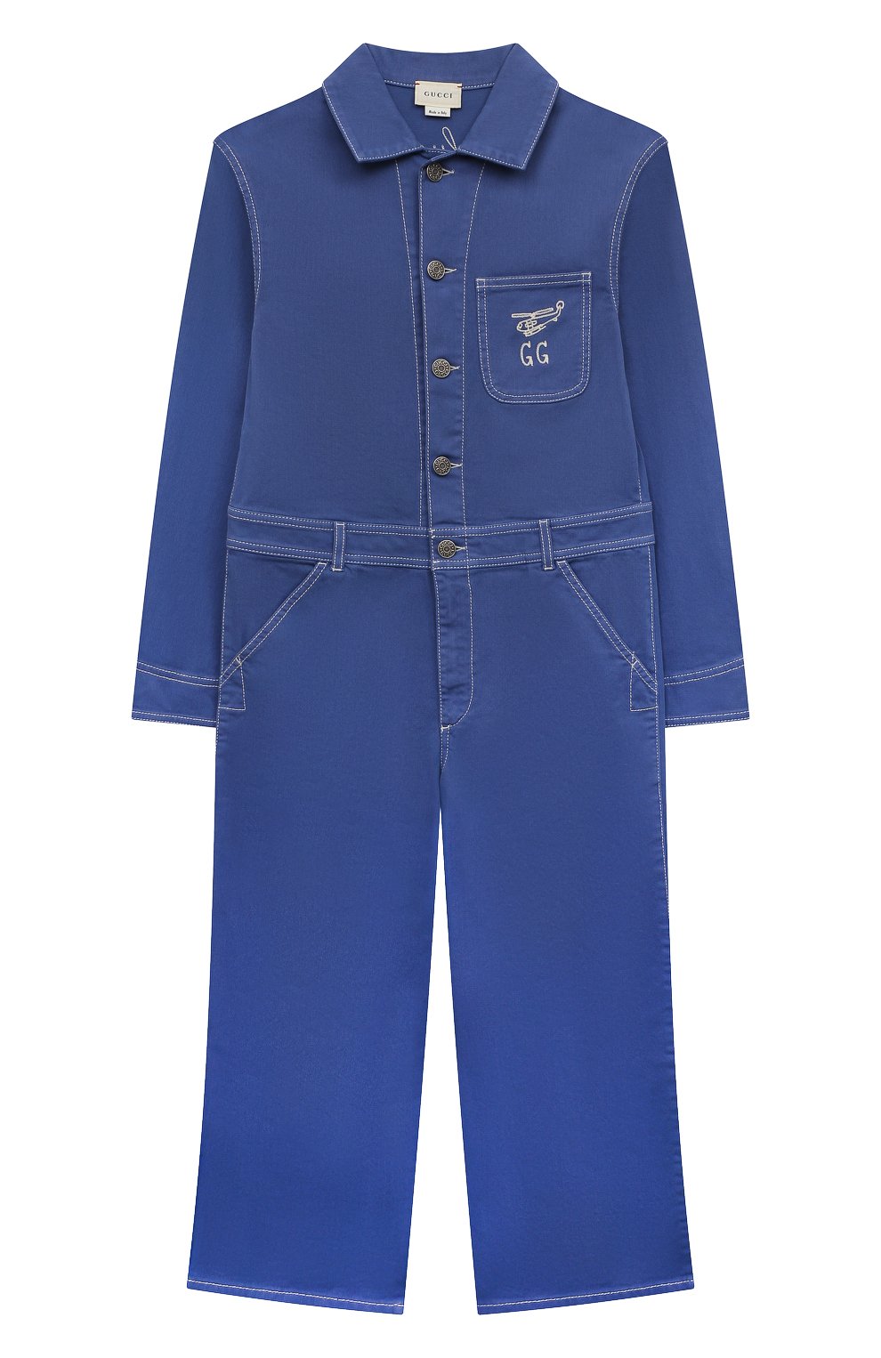 Комбинезон GUCCI синего цвета по цене 73500 руб., арт. 591357 XDAZR, фото 1 Комбинезон GUCCI, арт. 591357 XDAZR, фото 1