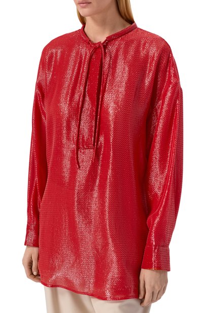 Шелковая блузка GIORGIO ARMANI красного цвета по цене 344000 руб., арт. GW002564/TE20005, фото 3 Шелковая блузка GIORGIO ARMANI, арт. GW002564/TE20005, фото 3