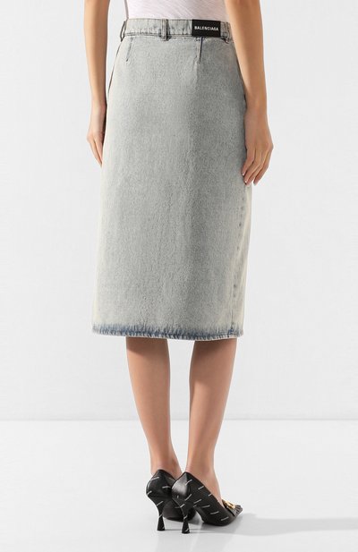 Джинсовая юбка BALENCIAGA синего цвета по цене 53750 руб., арт. 600202/TDW15, фото 4 Джинсовая юбка BALENCIAGA, арт. 600202/TDW15, фото 4