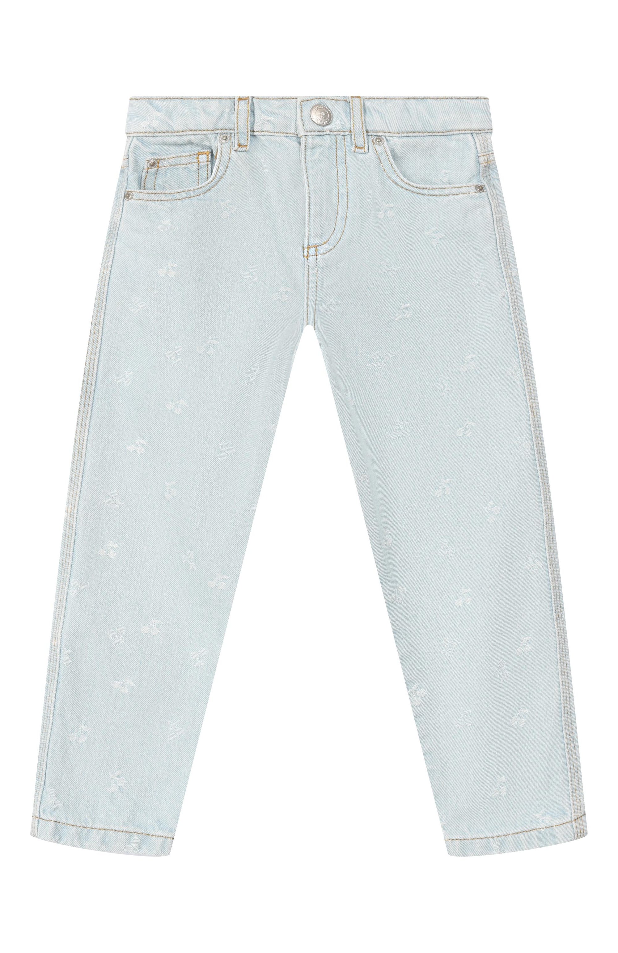 Джинсы BONPOINT голубого цвета по цене 21200 руб., арт. S06GPAW00009/10A-12A, фото 1 Джинсы BONPOINT, арт. S06GPAW00009/10A-12A, фото 1