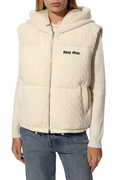 Пуховый жилет из кашемира и шерсти MIU MIU, арт. ML738-1ZHW-F0018, фото 3