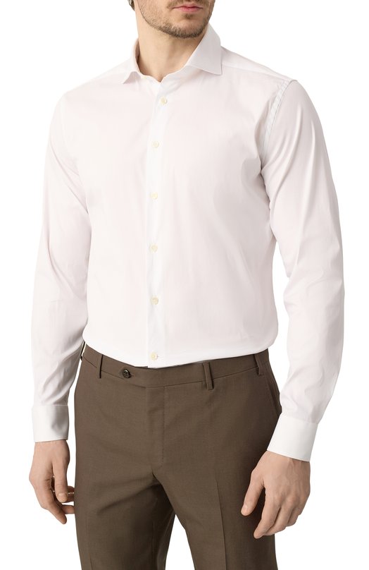 Хлопковая сорочка Corneliani 94P002-9411474 Белый  94P002-9411474 Фото 3