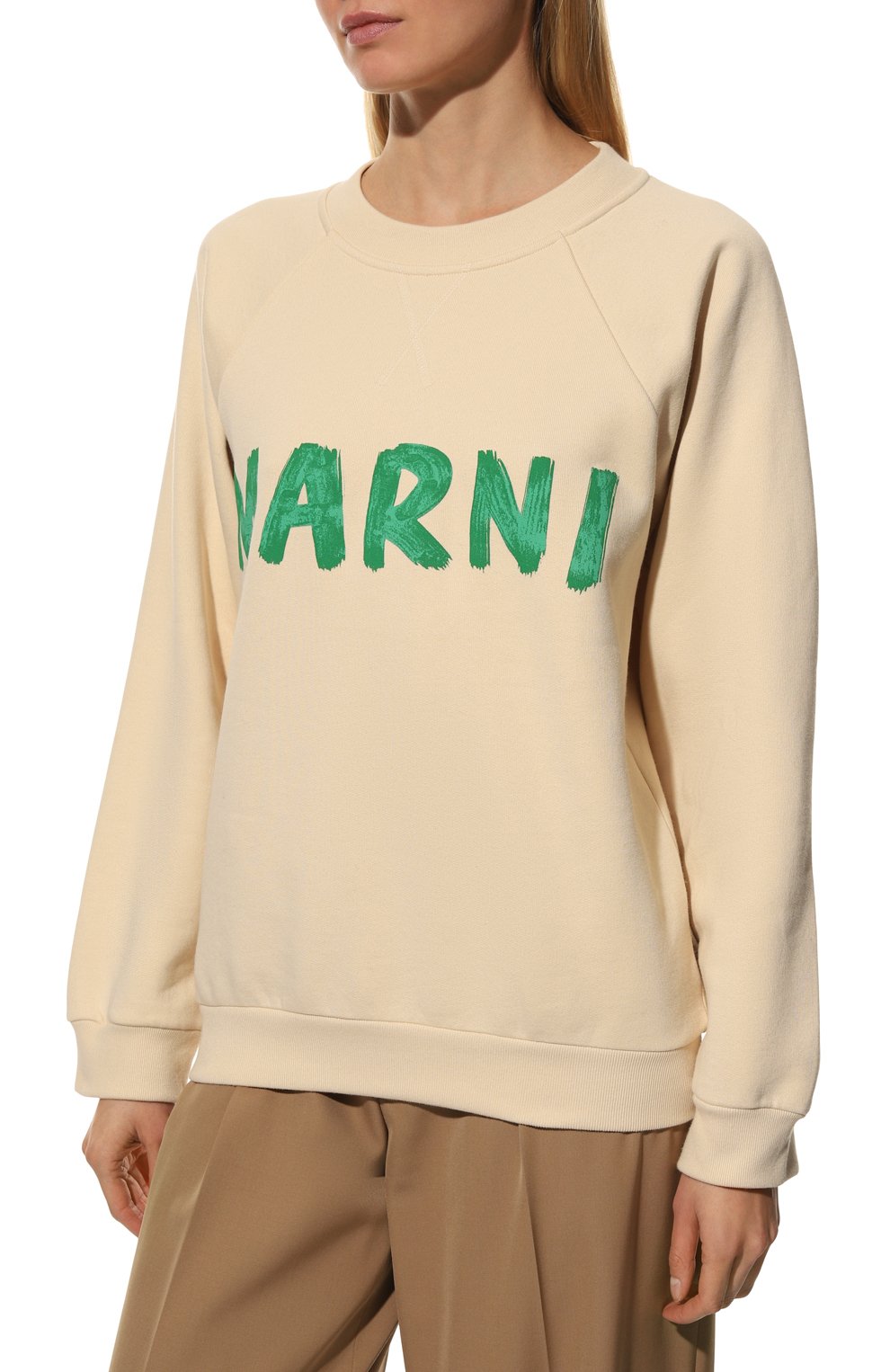 Хлопковый свитшот MARNI кремового цвета по цене 58450 руб., арт. FLJE0128P4/USCS52, фото 3 Хлопковый свитшот MARNI, арт. FLJE0128P4/USCS52, фото 3