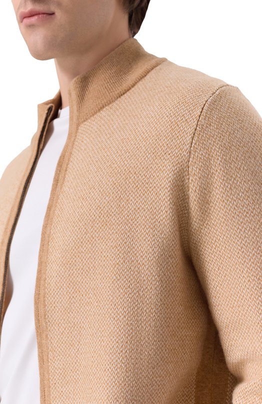 Кардиган из шерсти и хлопка BOSS 50549950 Бежевый  50549950 Фото 5