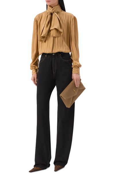 Клатч cassandre large SAINT LAURENT темно-бежевого цвета по цене 169500 руб., арт. 769307/1U80W, фото 3 Клатч cassandre large SAINT LAURENT, арт. 769307/1U80W, фото 3
