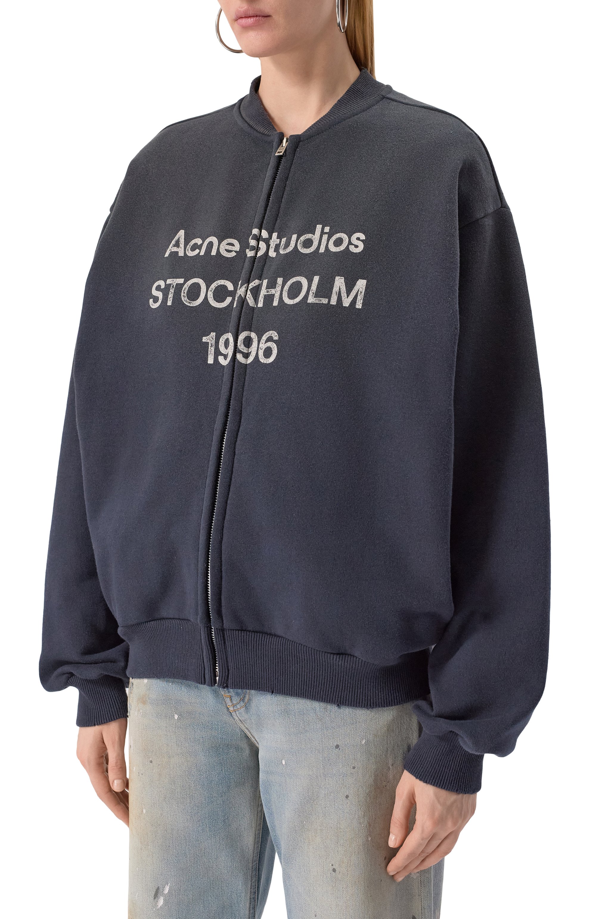 Хлопковая толстовка ACNE STUDIOS темно-серого цвета по цене 75650 руб., арт. FN-UX-SWEA000052/CI0189, фото 3 Хлопковая толстовка ACNE STUDIOS, арт. FN-UX-SWEA000052/CI0189, фото 3