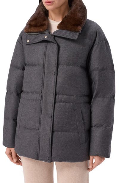 Пуховик из шерсти и шелка с отделкой из норки YVES SALOMON, арт. 27WYV06772W02W, фото 3