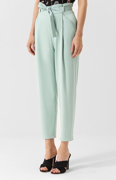 Шелковые брюки с завышенной талией и поясом ARMANI COLLEZIONI, арт. VMP22T/VM312, фото 3