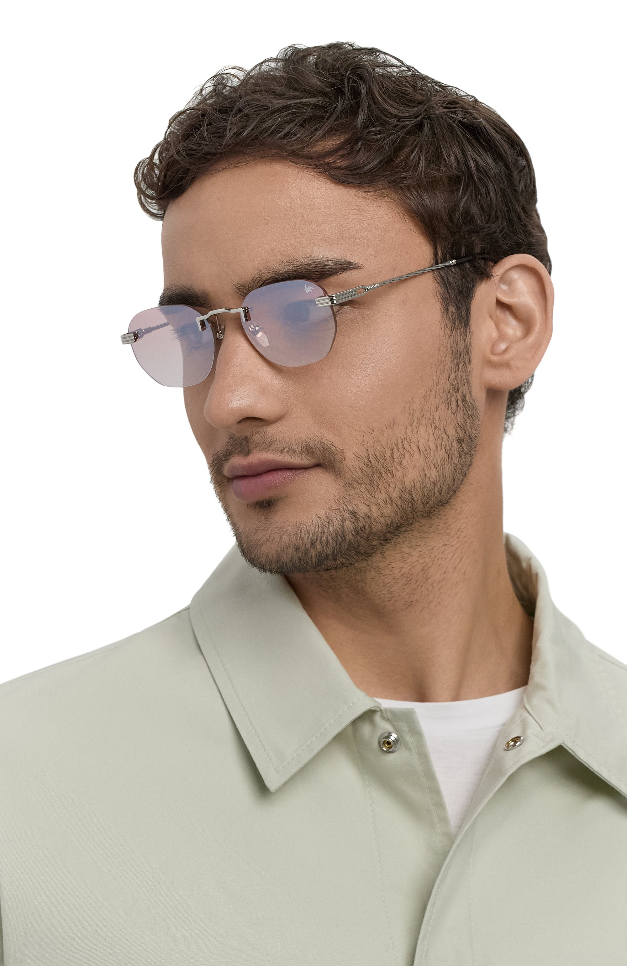 Солнцезащитные очки VINTAGE FRAMES, арт. DETR0IT PLAYER 24KT WHITE G0LD/NICKEL PINK, фото 2